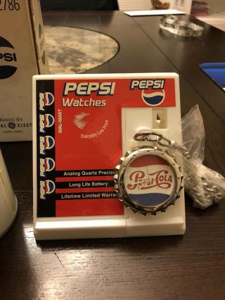 Vintage Pepsi Cola Collectibles.  Bag,  Can Radios,  Watch,  Can - PROMOTIONAL 1970’s 4