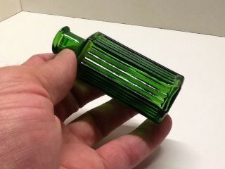 Small Antique 1 Oz.  Emerald Green Ridge Poison Bottle.