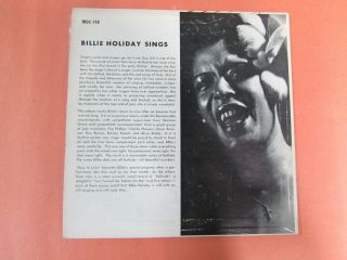 10 INCH LP - BILLIE HOLIDAY - - SINGS - - MERCURY - - - 2