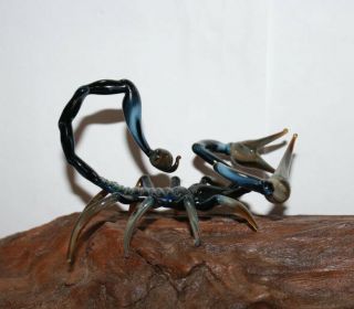 Art Blown Glass Murano Figurine Glass Scorpion Figurine Black