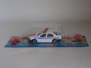 Rare Majorette Rescue Force 218 - 222.  S Peugeot 406 White Police Car Moc