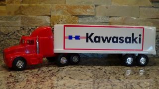 1980 ' s vintage PROCESSED PLASTIC Kenworth semi box truck Kawasaki promo 2