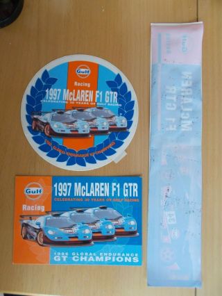 Official 1997 Mclaren F1 Gtr 30 Years Gulf Racing Decals Stickers Card Bmw