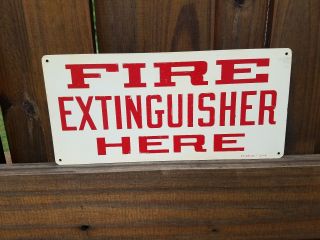 Vintage Metal Sign - Fire Extinguisher Here - Old Stock,  Stonehouse Denver