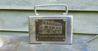 Antique Wyandotte Saving Bank Coin Bank Wyandotte,  Michigan