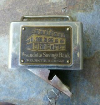 Antique Wyandotte Saving Bank Coin Bank Wyandotte,  Michigan 2