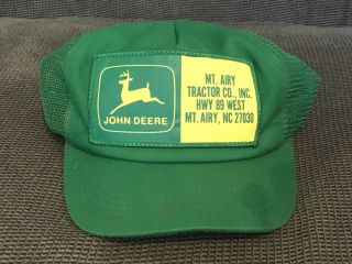 Vintage John Deere Big Patch Hat Mt Airy Nc Trucker K Products Usa Cap Snapback