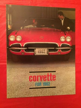 1962 Chevrolet " Corvette " Dealer Car Sales Brochure