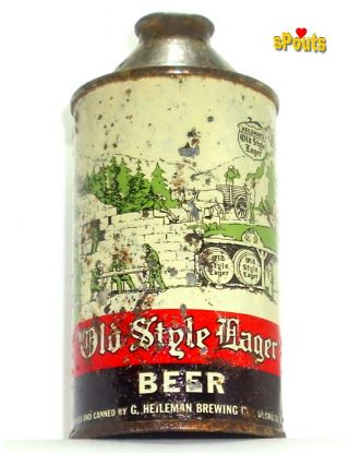 Old Style Lager 1940 Hi Pro Irtp Cone Top Beer Can Heileman Lacrosse,  Wisconsin