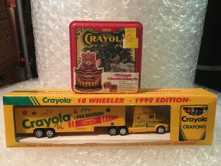 Crayons 18 Wheeler 1992 Edition With Crayons,  64 Crayola Crayon Tin