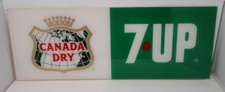 Vintage 7 Up / Canada Dry Plexiglass Sign - 28 " X 10 1/2 "