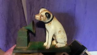 Antique Nipper The Dog And Phonograph Cast Iron Coin Bank