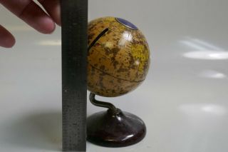Antique Miller Spinning World Globe Savings Bank With Wood Base 8