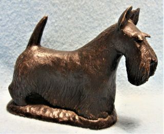 American Kennel O.  J.  Toppi Mini Bronze Schnauzer Dog Statue Paul King Foundry
