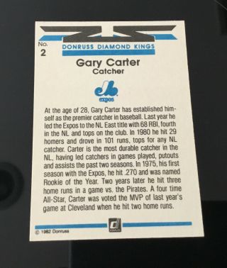 Gary Carter (D) Signed Autographed Diamond King Baseball Card Mets Expos HOF 3