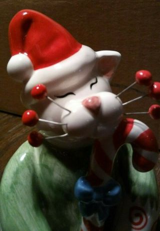 2002 Lacombe ALFFIE Whimsiclay porcelain Christmas cat figurine 87107 2