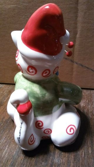 2002 Lacombe ALFFIE Whimsiclay porcelain Christmas cat figurine 87107 3