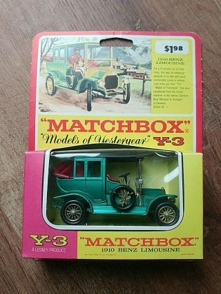 1969 Matchbox Models Of Yesteryear Y - 3 1910 Benz Limousine Scale 1:54