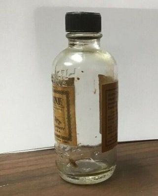 Vintage Listerine Lambert Pharmacal Company Glass Bottle 3 Oz embossed w/ labels 2
