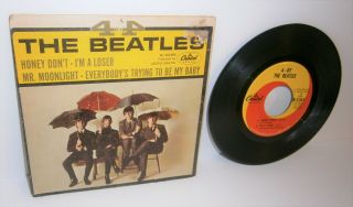 THE BEATLES 4 BY 4 EP CAPITOL R - 5365 45 RPM PICTURE SLEEVE PLUS VINYL EP 3