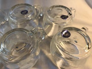 Vintage 8 NESTLE CO Nescafe Etched Glass World Globe Coffee Mugs Cups Clear 6