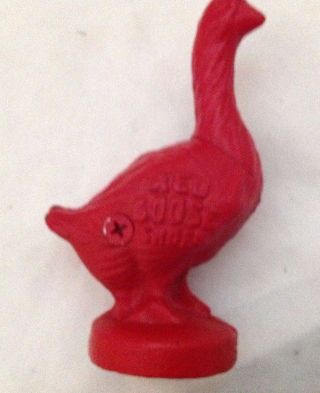 Antique Cast Iron Coin Bank Red Goose Shoes Advertising 2