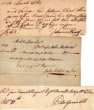 18th Century Document Group,  John Vorhees,  Johannus Koop,  Peter Garson Signed