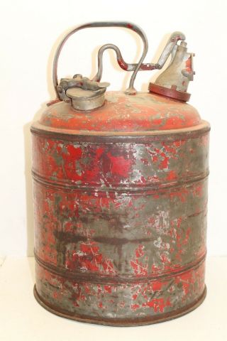 Vintage Protectoseal Co Chicago Metal Gas Can 5 Gallon 2