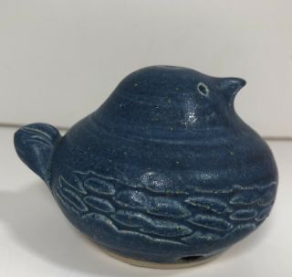 Ballymorris Irish Studio Pottery Blue Bird Whistle Figurine Home Decor