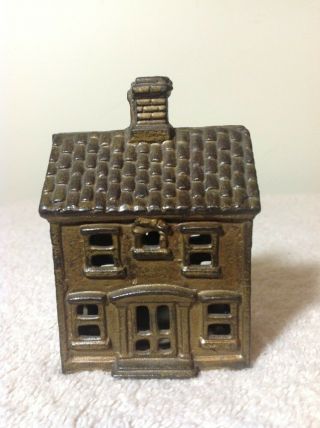 Antique Two Story Small House/chimney; Cast Iron Still Bank; A.  C.  Williams; 1931