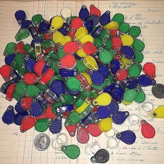 150 Pc Vtg Miniature Double Magnifying Glass Pocket Charm Gumball Toy Plastic Hk