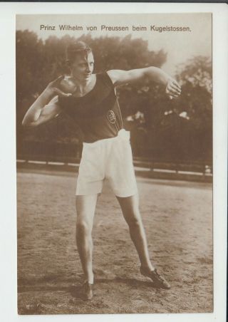 Prince Wilhelm Of Prussia As Athlete - Shot - Put - Rare 1920 