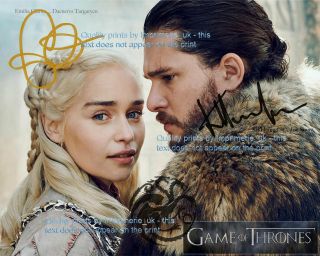 Game Of Thrones - Kit Harington & Emilia Clarke,  Signed Ltd Edition Print