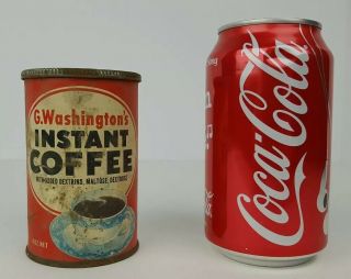 Vintage G.  Washington American Home Foods 4 Oz.  Instant Coffee Tin Can w/ Lid 2