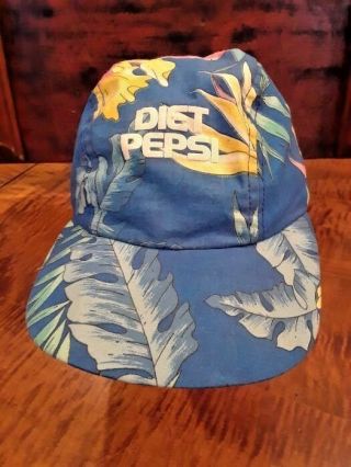 Diet Pepsi Vintage Retro Snapback Baseball Cap Hawaiian Floral M&b Headwear Va