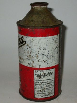 Edelweiss Secret Brew cone top beer can,  Schoenhofen,  Chicago,  IL,  IRTP,  1940s 2
