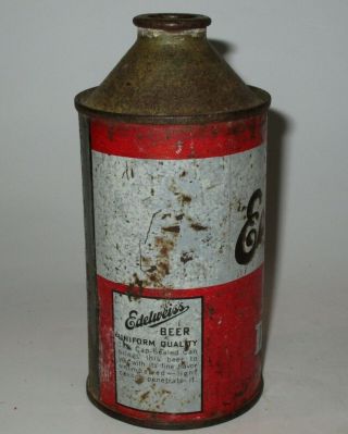 Edelweiss Secret Brew cone top beer can,  Schoenhofen,  Chicago,  IL,  IRTP,  1940s 4