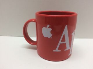 Vintage Apple Computer Coffee Mug Retro Red Plastic Spellout Logo Cup Macintosh