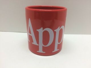 Vintage Apple Computer Coffee Mug Retro Red Plastic Spellout Logo Cup Macintosh 2