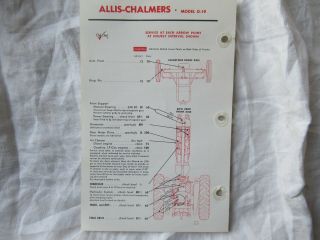 Allis Chalmers D19 Series Ii Tractor Lubrication Guide Chart
