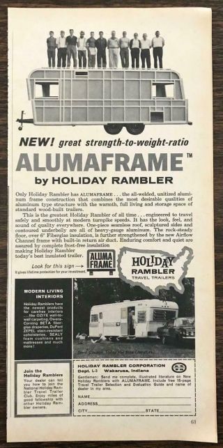 1966 Holiday Rambler Camper Wakarusa In Print Ad Alumaframe