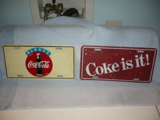 Vintage 1960’s Coca Cola Coke Is It Sign License Plate And 1 Always Coke
