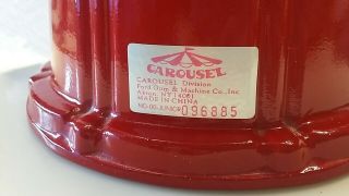 Vintage 1985 Carousel Ford Gumball Machine,  Glass globe Red Metal 5