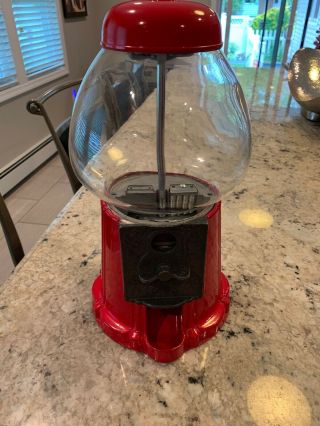 Vtg 1985 Red Carousel Bubble Gum Candy Machine Cast Metal Glass Globe Vintage