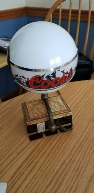 Vintage Coors Beer Advertising Bar Clock Lamp Sign Register Globe Light 5