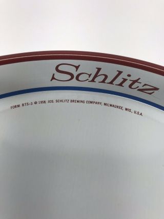 Vintage 1958 Schlitz Beer Round Serving Tray 2