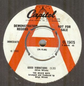 The Beach Boys Good Vibrations Demo Surf Capitol Label Hear It