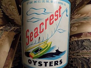 VINTAGE SEACREST OYSTERS VINTAGE OYSTER CAN - MARYLAND GALLON - 2