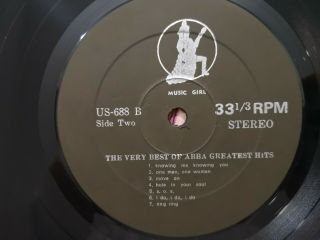 Abba Greatest Hits Malaysia Unique Cover Music Girl Label 1970 ' s LP RARE 3
