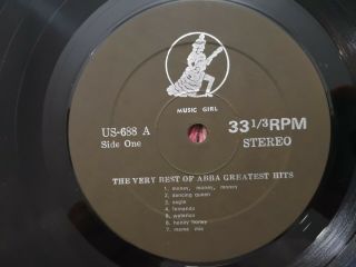Abba Greatest Hits Malaysia Unique Cover Music Girl Label 1970 ' s LP RARE 4